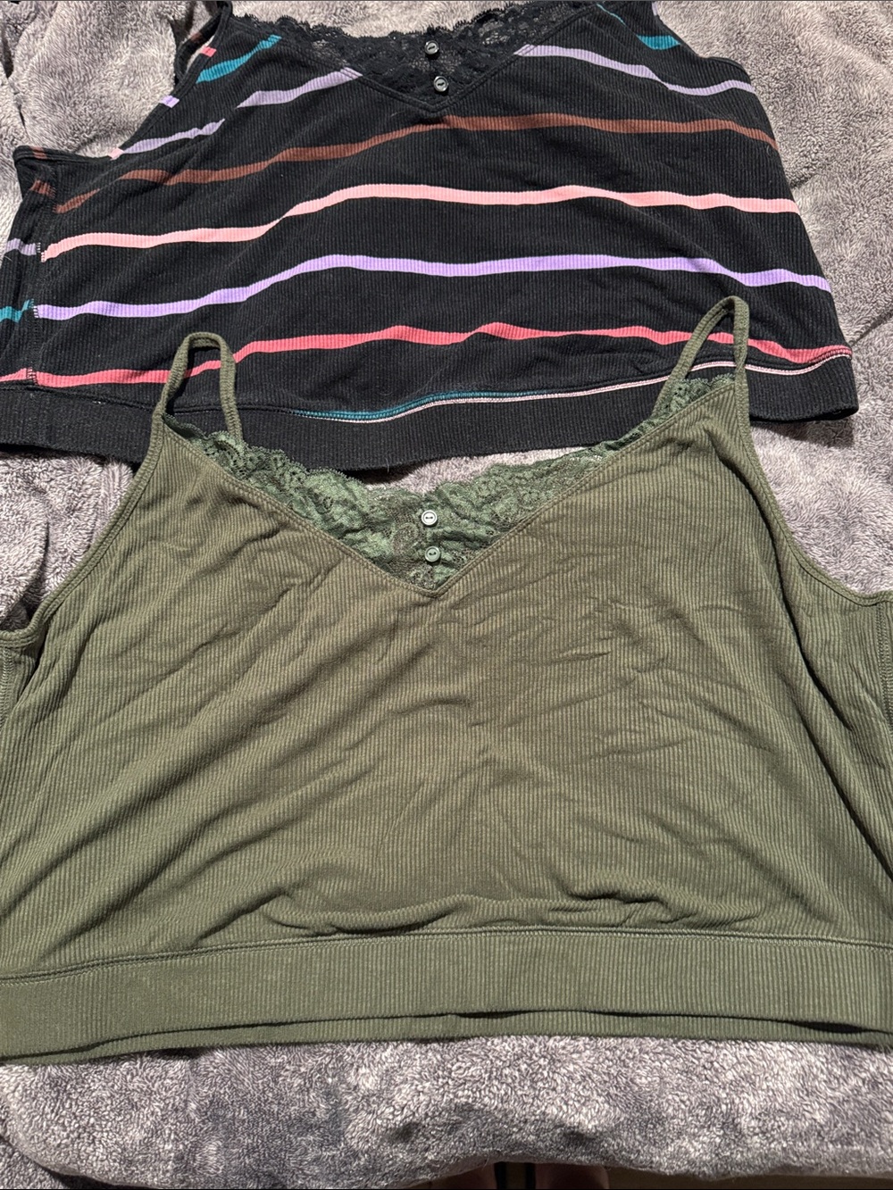 Torrid Ribbed Lace Trim Cropped Camisole